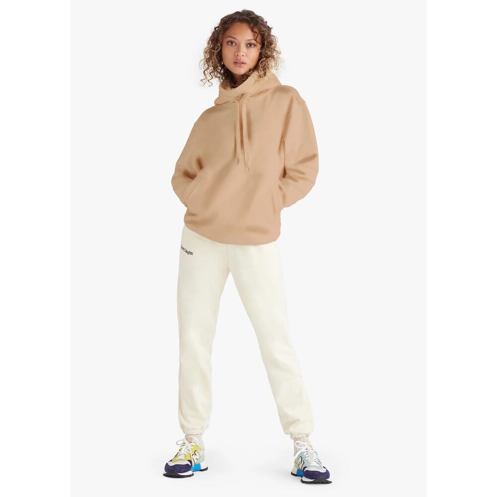 Favorite Daughter Heavyweight Cotton Hoodie Sweatshirt In Tan NWT Womens Size XS